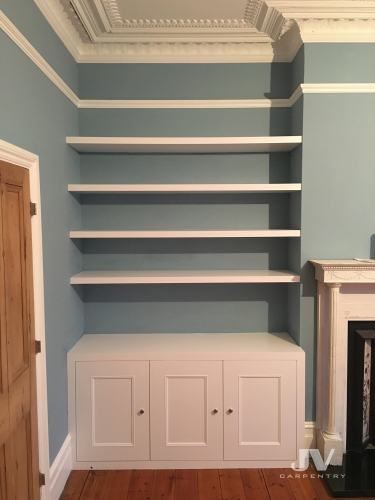 alcove shelving with cabinets