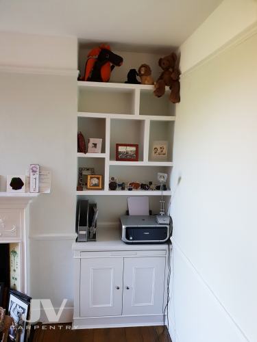 alcove cupboard with pull out desk