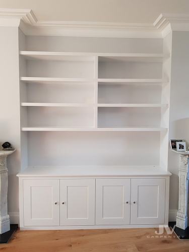 fitted alcove cupboards with floating shelves