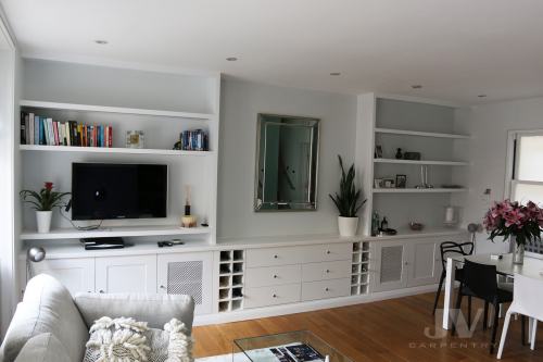 Bespoke Livingroom fitted cabinets and shelving