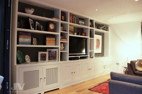 Bespoke bookcases with cabinets