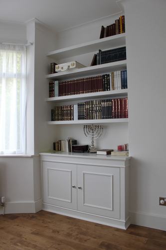 Fitted alcove bookcase Hendon