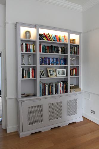 bookshelves with led