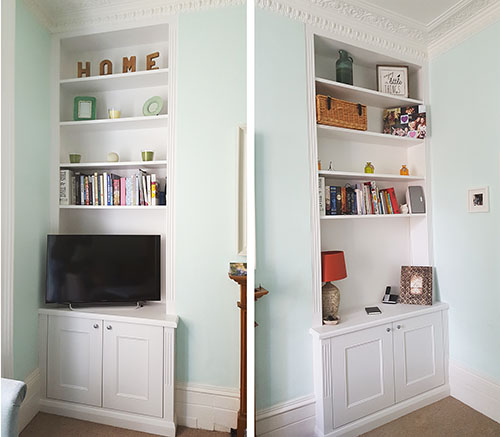 Alcove cupboards and bookcases