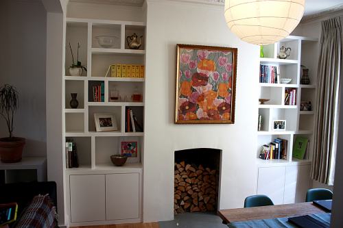 fitted alcove shelves