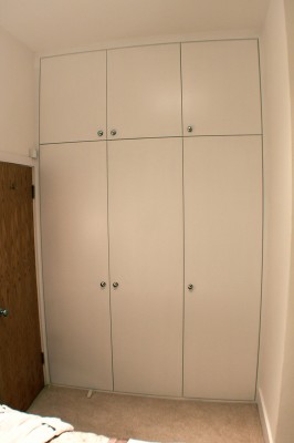 Flush door fitted wardrobe, West Hampstead