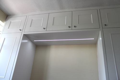 LED light in top cupboards