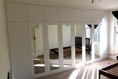 shaker wardrobe with mirrored doors