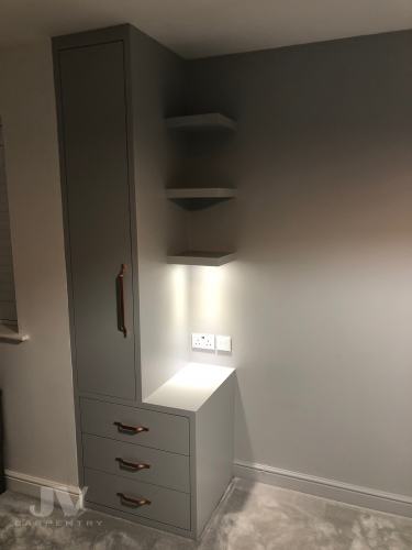 Small wardrobe with bed side table