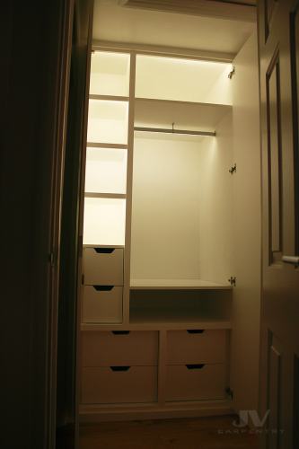 Fitted wardrobe with LED light