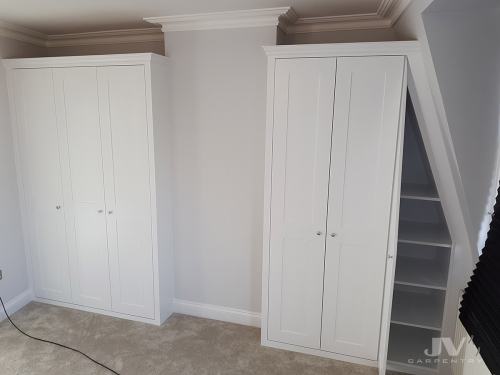 built in wardrobes with sloping wall